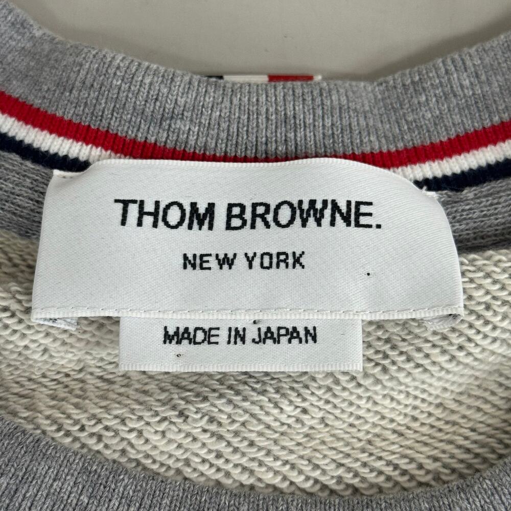 THOM BROWNE Crew Neck Classic Pullover LoopBack Men's Sz 1 Grey MJT085A-03377 - Picture 11 of 12